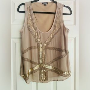 Sequin sleeveless blouse